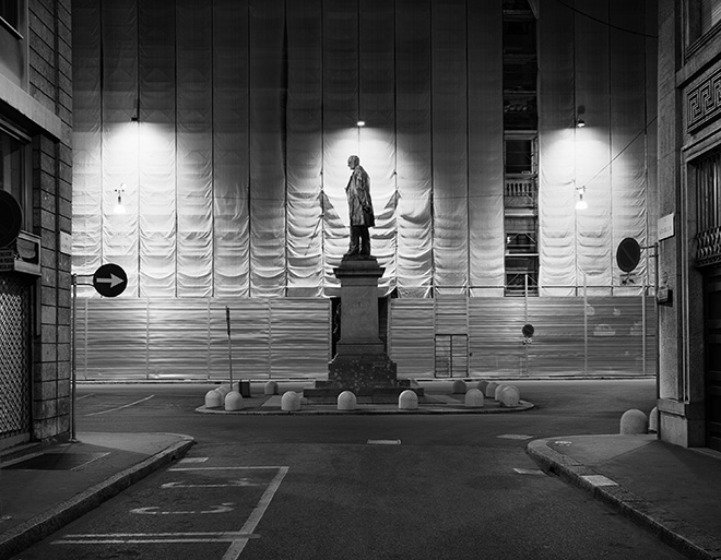 Gabriele Basilico - Milano 1989, Piazza San Fedele, 40x30 cm Gelatin Silver Print del 1990