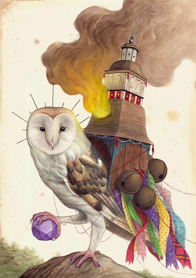 El Gato Chimney - Focus, 100x70cm, watercolor and gouache on cotton paper, 2016