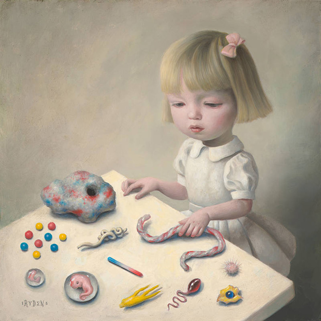 Mark Ryden - Experiment 118, 2015, oil on wood, courtesy of Paul Kasmin Gallery