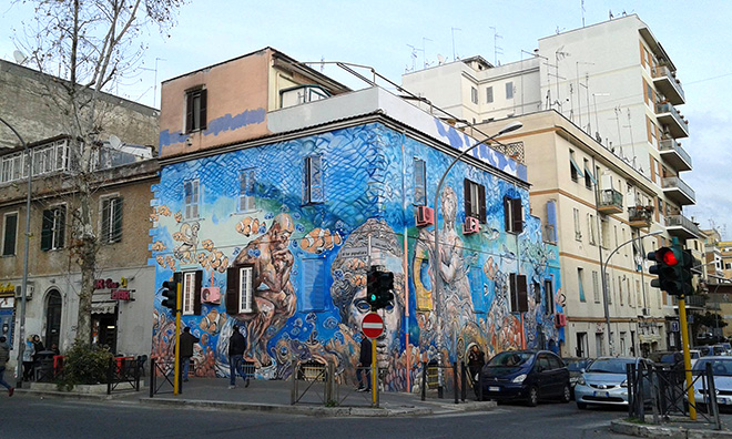 Carlos Atoche - Murale Tor Pignattara, Roma