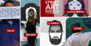 Street art Masullas - Tellas, La Fille Bertha, Andrea Casciu, Kiki Skipi e Hitnes