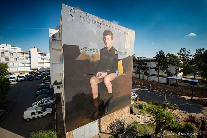 Mohamed L'Ghacham - Jidar festival, Street art Rabat, 2017. photo credit: ©Walid BEN BRAHIM