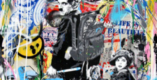 Mr. Brainwash - Just Kidding (detail), 2017, tecnica mista su carta, cm 120,7x95,2