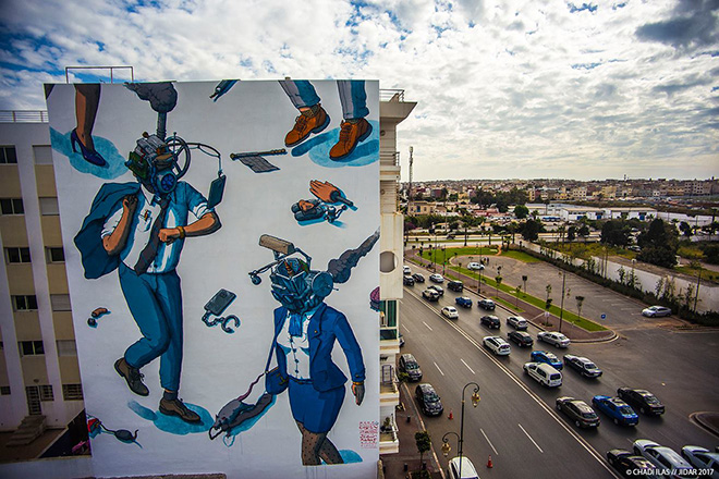 Liqen - Jidar festival, Street art Rabat, 2017. photo credit: ©CHADI ILAS