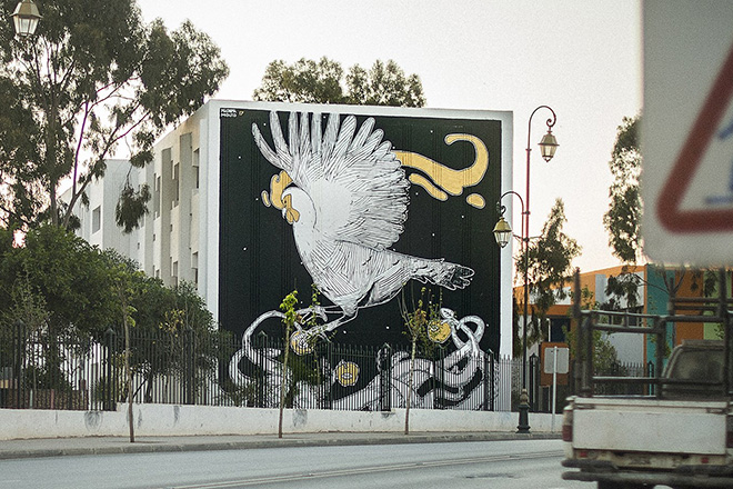 Mehdi Zemouri - Jidar festival, Street art Rabat, 2017. photo credit: ©Walid BEN BRAHIM