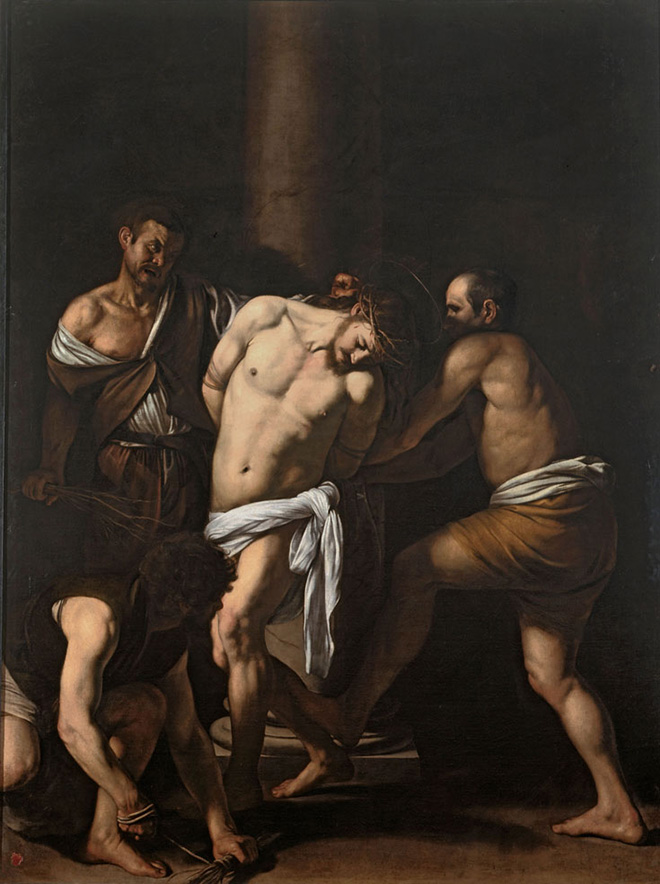 Michelangelo Merisi da Caravaggio - Flagellazione, 1607. Olio su tela, 266 x 213 cm. Museo e Real Bosco di Capodimonte, Napoli. Archivio e Laboratorio Fotografico della Soprintendenza Speciale per il Patrimonio Storico Artistico ed Etnoantropologico e per il Polo Museale della città di Napoli