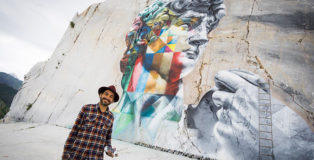 Eduardo Kobra - David multicolor, Cava Venedretta, Carrara. photo credit: Matteo Dunchi