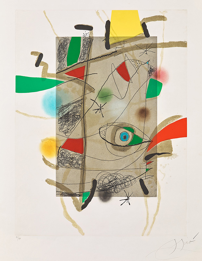 Joan Miró - Sans Titre III, 1981, incisione ad acquatinta su carta Guarro, cm 92x72,5