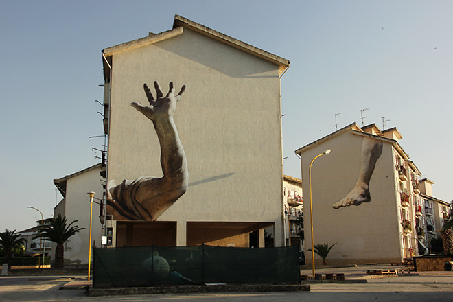 Collettivo Sbagliato - MACROSOMIA, cufù urban festival, Castrofilippo (Agrigento), 2017. photo credit: Angelo Jaroszuk Bogasz e Antonio Inzalaco