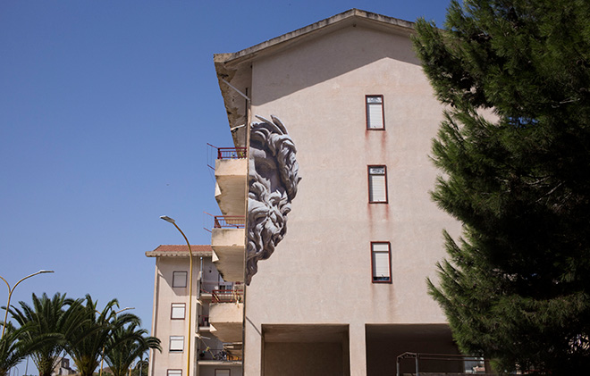 Collettivo Sbagliato - MACROSOMIA, cufù urban festival, Castrofilippo (Agrigento), 2017. photo credit: Angelo Jaroszuk Bogasz e Antonio Inzalaco