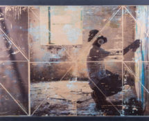 Livio Ninni - QUIETLY, 85 x 50 cm, mix media - phototransfer on wood