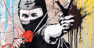 Mr. Savethewall - Is this love?, 2018, tecnica mista su tela, cm 50x70. ©Emanuele Scilleri