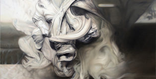Marek Slavik - Above and beyond, 2017. Acrylic and oil on canvas. 100 x 135 x 2