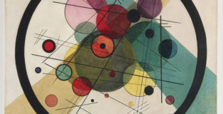 Vasily Kandinsky - Cerchi in un cerchio, 1923, olio su tela, 98.7 x 95.6 cm. Philadelphia Museum of Art, Collezione Louise e Walter Arensberg, 1950