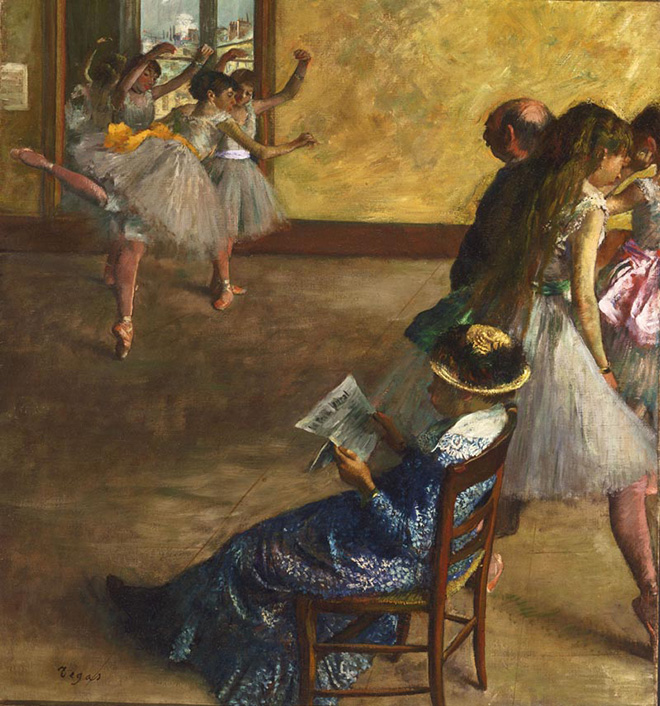 Edgar Degas - La classe di danza, ca. 1880, olio su tela, 82.2 x 76.8 cm. Philadelphia Museum of Art, Acquistato con il W. P. Wilstach Fund, 1937