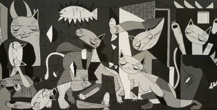 Sol Felpeto - Guernicat, 110x55, Acrylic on canvas, 2018