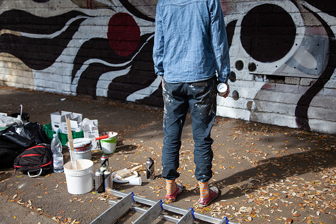 Lucy McLauchlan - Murale per Forgotten Project, Campo Testaccio, Roma. photo credit: Zaira Biagini