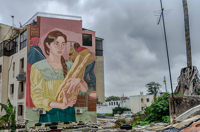 Dimitris Taxis - Rabat, Jidar, Toiles de rue 2018. photo credit: Hamza Nuino