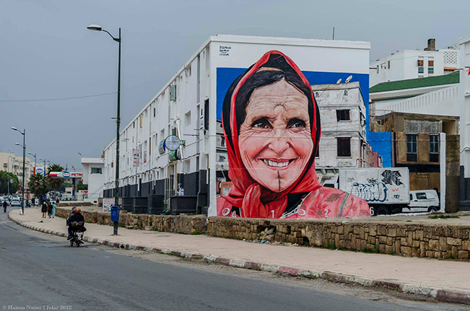 Iramo Samir - Rabat, Jidar, Toiles de rue 2018. photo credit: Hamza Nuino