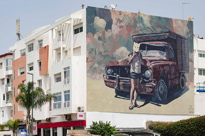 Milu Correch - Rabat, Jidar, Toiles de rue 2018. photo credit: Hamza Nuino