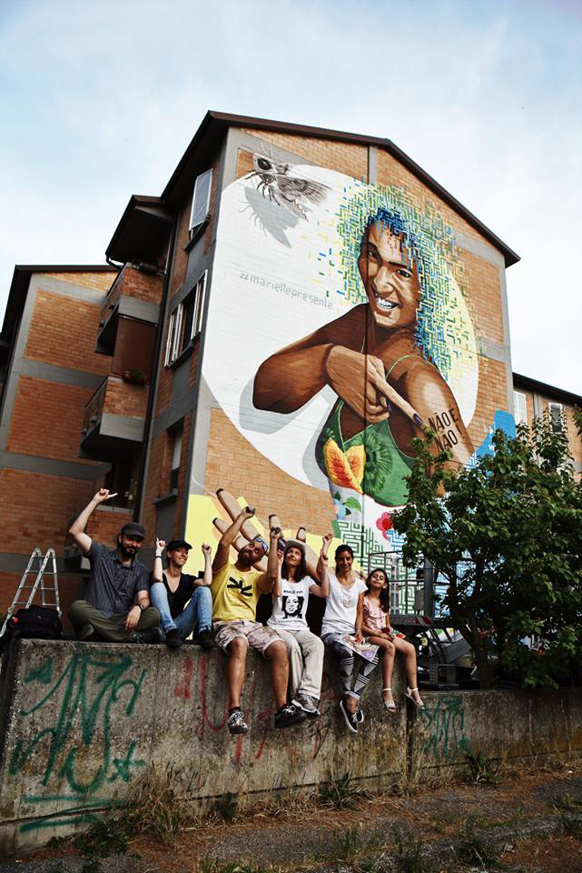 Alessio Bolognesi - #mariellepresente, murale a Ferrara, 2018