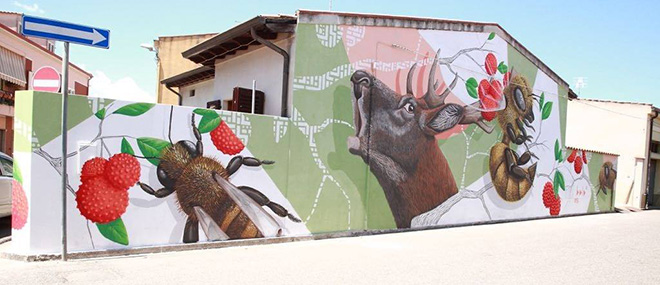 Alessio Bolognesi - Murale a San Gavino Monreale, Sardegna, Italy, 2018