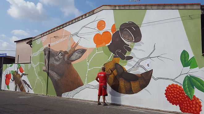 Alessio Bolognesi - Murale a San Gavino Monreale, Sardegna, Italy, 2018