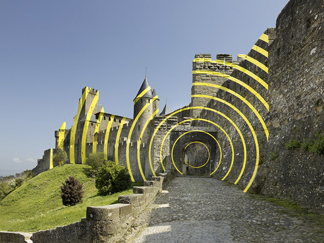 Felice Varini – Arte pubblica a Carcassonne