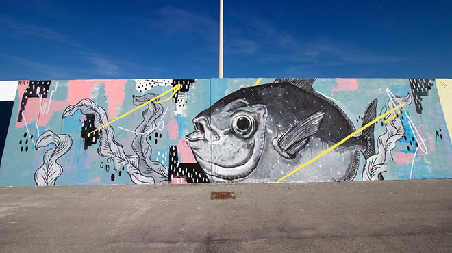 Reve+, Pesce Re, Vedo a colori, Street Art nel porto di Civitanova Marche