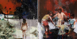 Borondo - Matière Noire serie, acrylic on glass, 100X80 cm. VARSI 5th Anniversary - Group Show