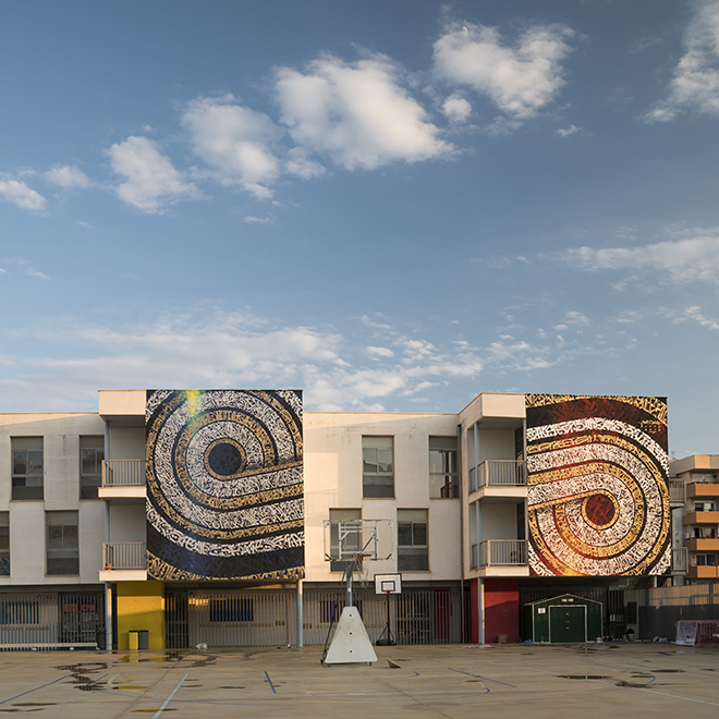 Said Dokins - BLOOP Festival, mural in Ibiza, 2018. photo credit: Leonardo Luna