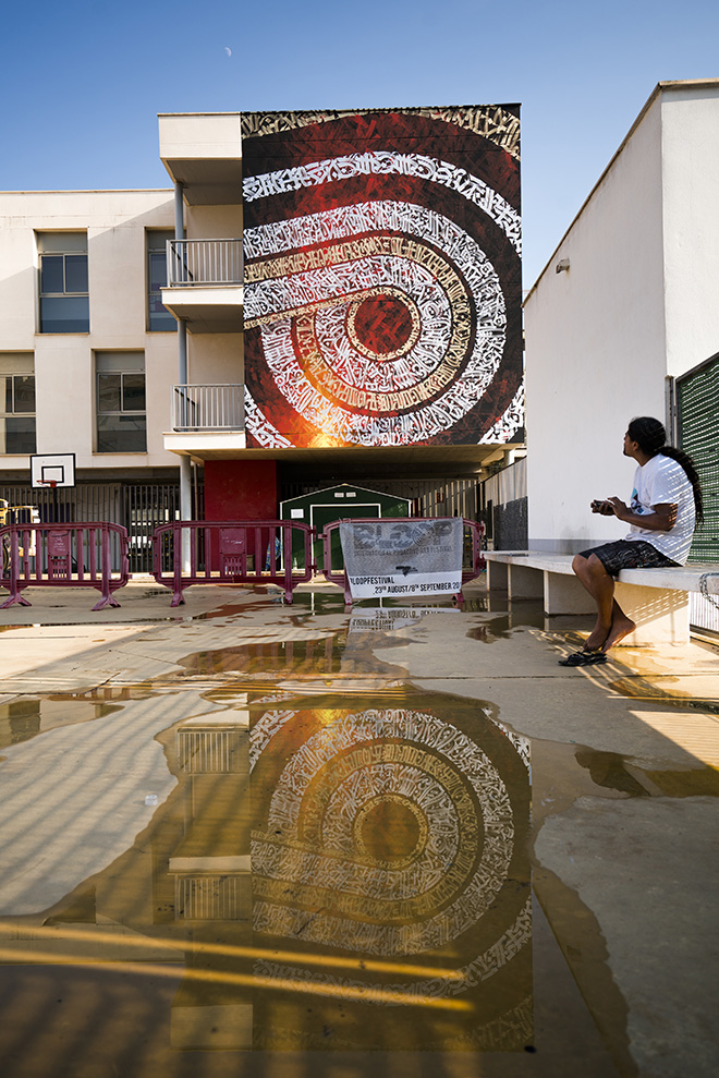 Said Dokins - BLOOP Festival, mural in Ibiza, 2018. photo credit: Leonardo Luna