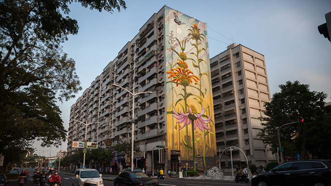 Mona Caron - Outgrowing, Wallriors festival,  Lingya District, Taiwan, 2018