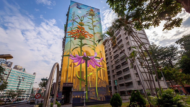 Mona Caron - Outgrowing, Wallriors festival,  Lingya District, Taiwan, 2018