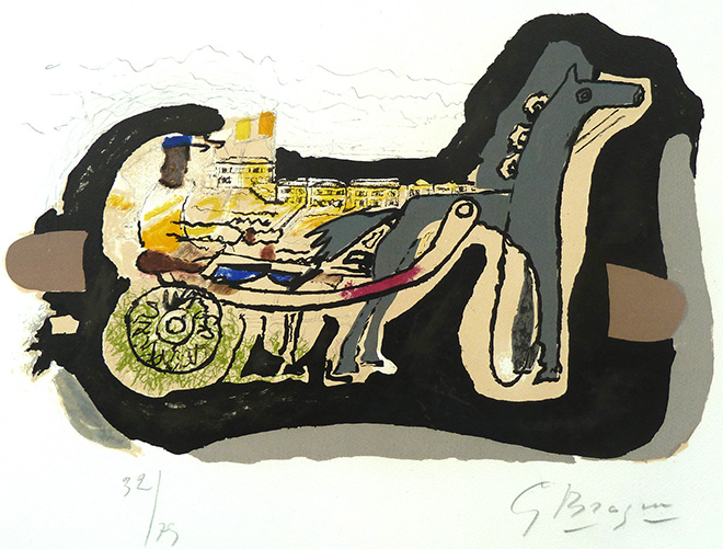 Georges Braque - Gélinotte, 1960, litografia su carta vélin d'Arches, cm 48x65