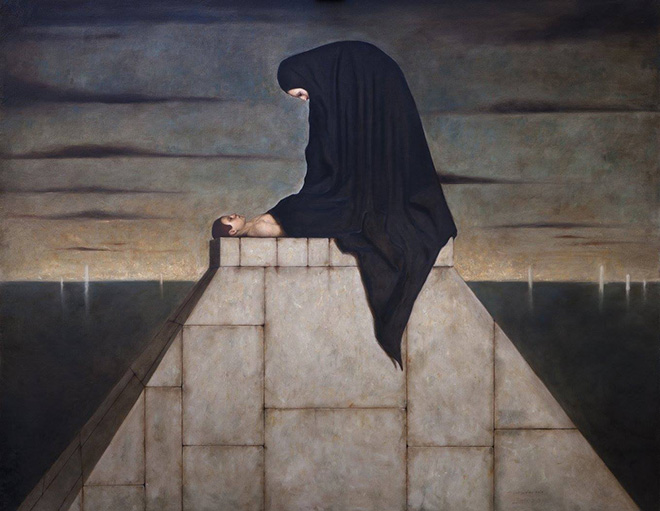 Alessandro Sicioldr - Il Crepuscolo, 2018. olio su tela, cm 135x170