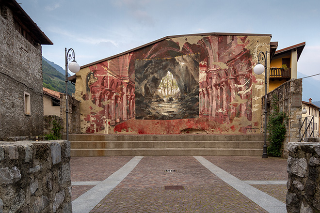 Borondo - Mites terram possident, WALL IN ART 2018, Malegno. Photo credit: Davide Bassanesi