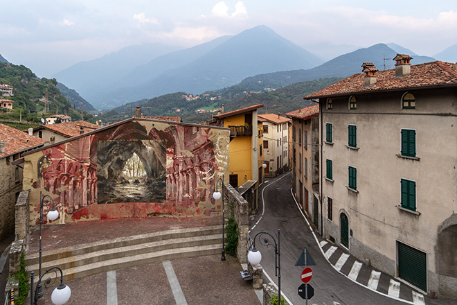 Borondo - Mites terram possident, WALL IN ART 2018, Malegno. Photo credit: Davide Bassanesi