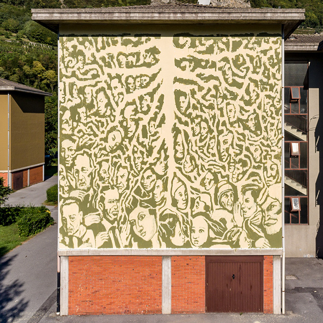 COLLETTIVO FX - Radici, WALL IN ART 2018, Angone. Photo credit: Davide Bassanesi