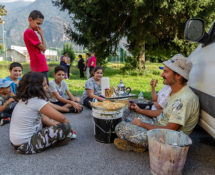 COLLETTIVO FX - Work in progress, Radici, WALL IN ART 2018, Angone. School workshop. Photo credit: Davide Bassanesi