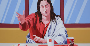Giuseppe Veneziano - Mc Emmaus, 2010, acrilico su tela, cm 110x140