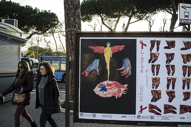 Marta Paolucci (Liceo Labriola), Gaia Nasta (ITCG Toscanelli) - URBAN AREA #nonsolo25 - Ostia 2018. photo credit: aDNA collective.