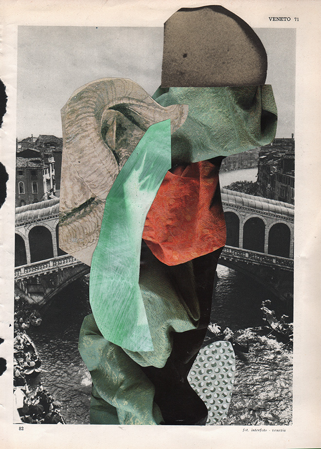 Lucia Veronesi - L'Italia Sfondata #61_collage su carta 19x26.5 cm, (in corso),  2018 - A plus A gallery, Venezia