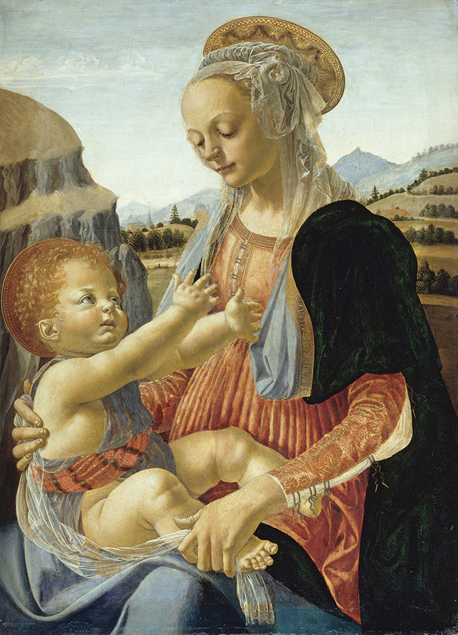 Andrea del Verrocchio (Firenze, 1435 circa - Venezia, 1488) Madonna col Bambino, 1470 o 1475 circa, tempera e olio su tavola, cm 75,8 x 54,6. Berlino, Staatliche Museen zu Berlin, Gemäldegalerie, inv. 104° ©Staatliche Museen zu Berlin, Gemäldegalerie / Christoph Schmidt.