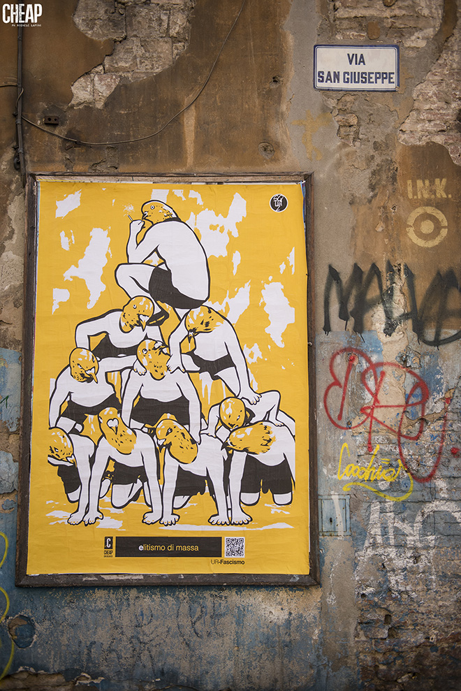 Squaz - UR-FASCISMO, CHEAP Street Poster Art, Bologna, 2019. photo credit: Michele Lapini