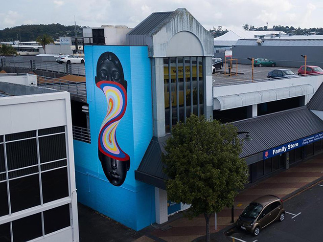 Gina Kiel - Opening up, Sharing the Colours, Communication is connection, Street Prints Manaia, Whangarei. photo credit: @yoshi_travel