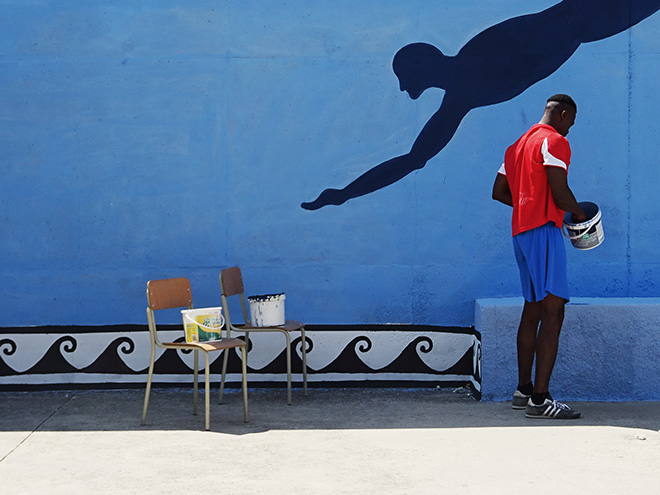 Guerrilla Spam - «MANI IN ALTO!», Terzo murales, Progetto di arte urbana Casa Circondariale di Larino (CB), 2018