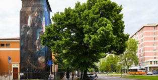 Vesod - Compianto, tra spirito e materia, murale a Padova sulla torretta idrica di Viale Codalunga. photo credit: Alen De Cesare