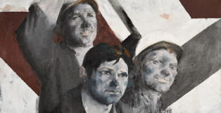 Martin Sladk - Tre minatori, fine anni '60, olio su tela