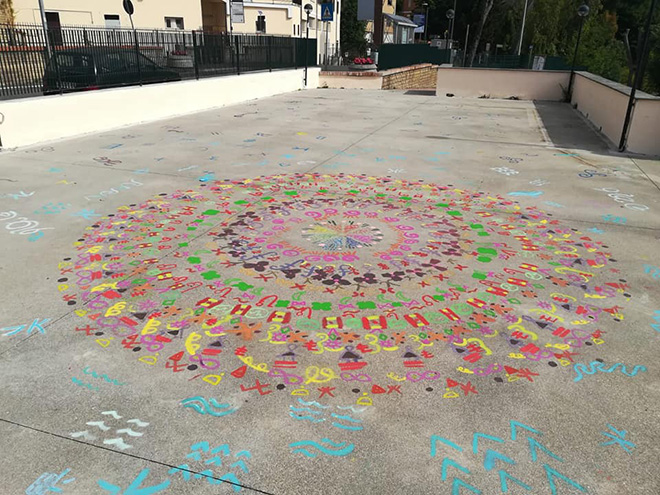 OLTRE IL MURO - I bambini e la street art, Mandala, pista di pattinaggio, Castelnuovo di Porto